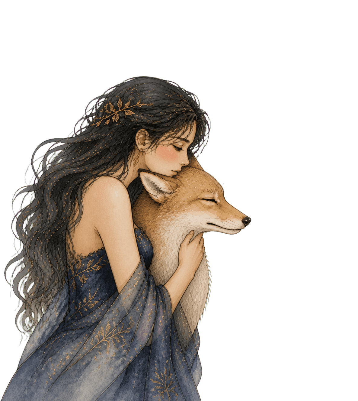 Lizeth junto a su zorrito