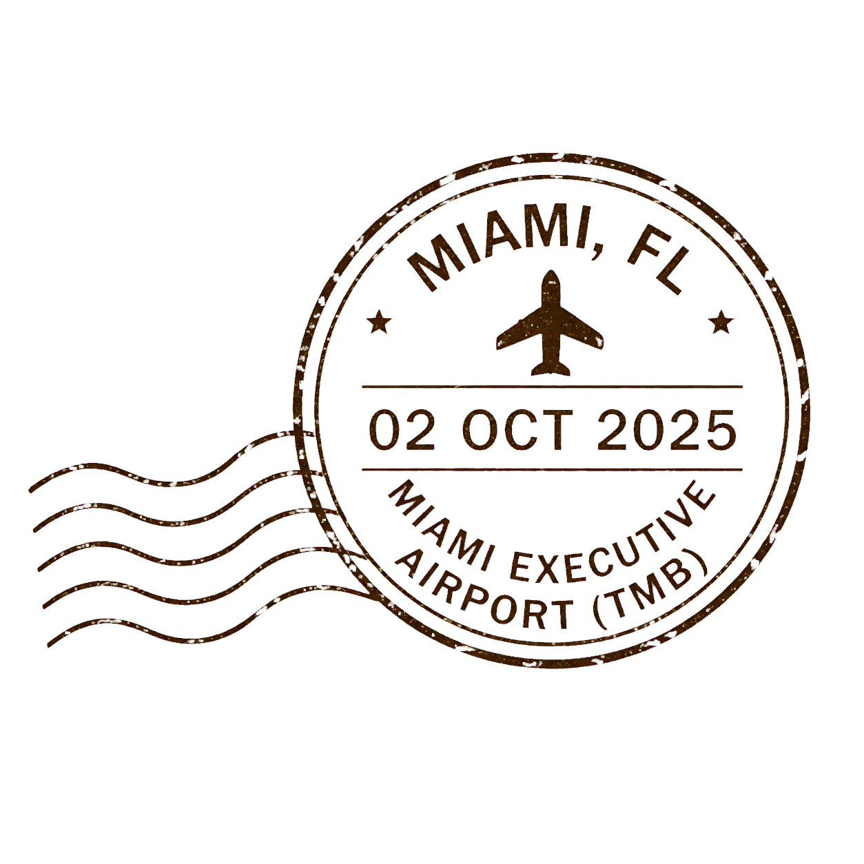 Sello de Miami Executive Airport, 2 de octubre de 2025