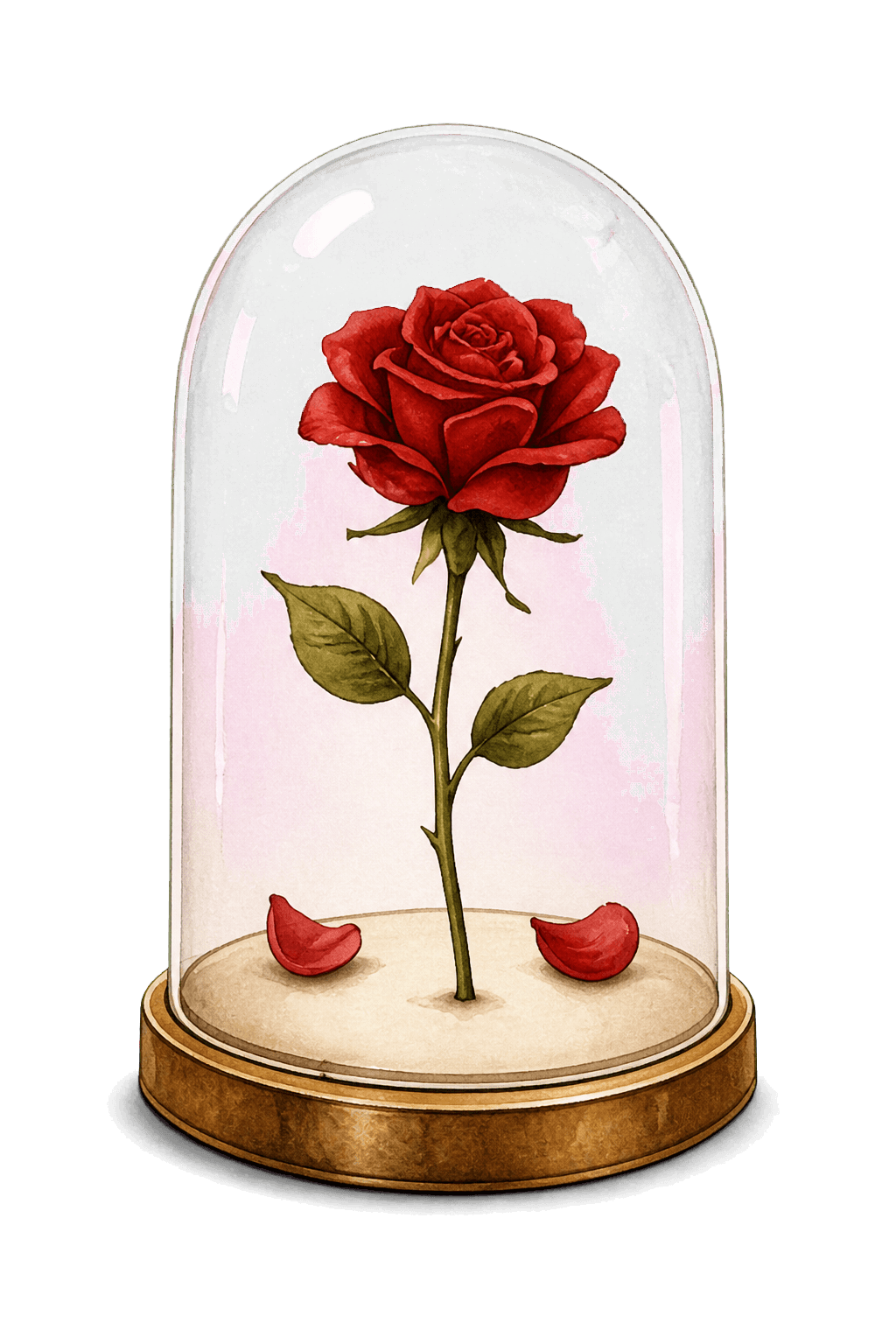 Rosa bajo una cúpula de cristal